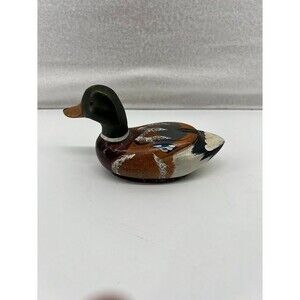 Vintage Hand Painted Carved Wood Mallard Duck‎ Decoy Vintage Display Figure 5”